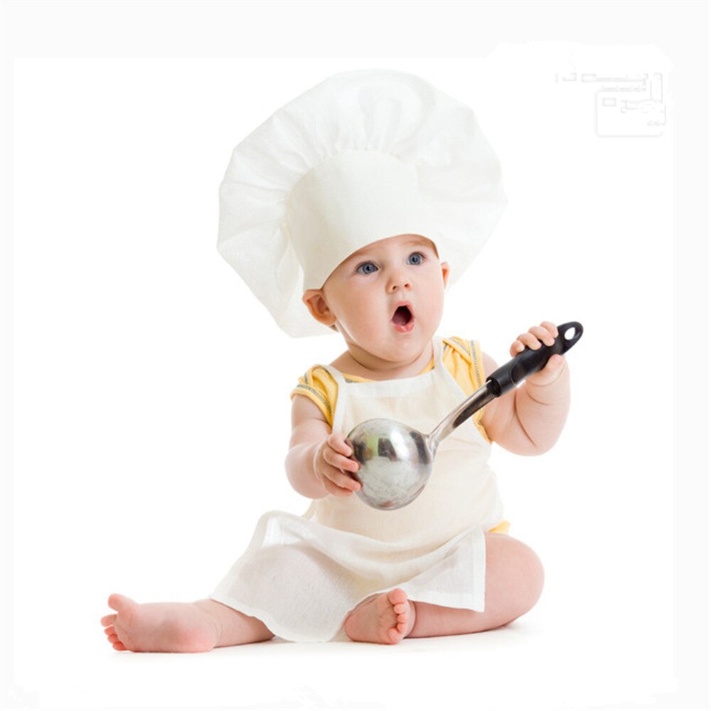 Baby Chef Apron Hat for Kids Costumes Chef Baby Cook Costume Newborn Photography Prop Newborn Hat Apron